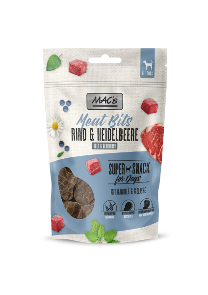 MACs Dog Meat Bits Rind & Heidelbeere 90g