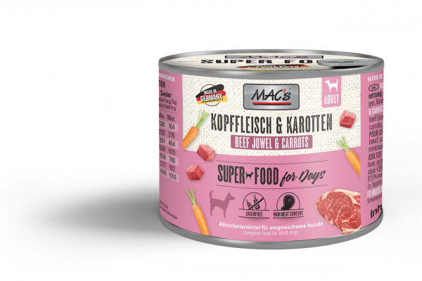 MACs Dog Kopffleisch & Karotten 200g