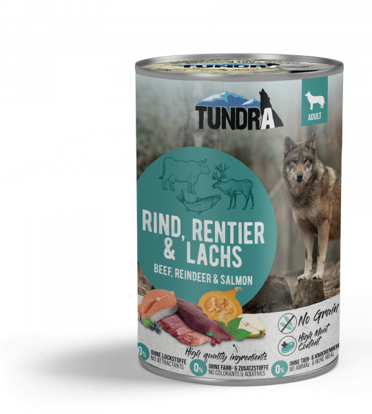 Tundra Dog Rind, Rentier & Lachs 400g