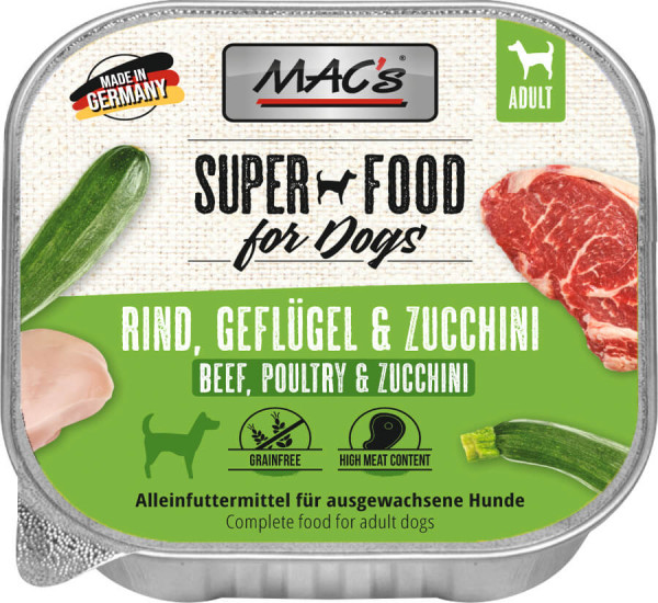 MACs Dog Schale Rind, Geflügel & Zucchini 150g