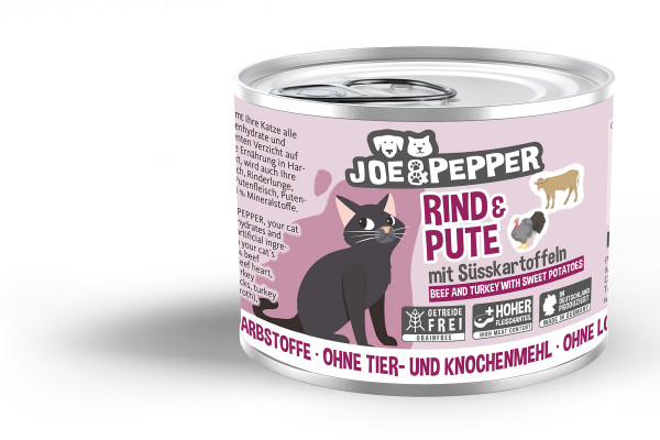 Joe & Pepper Cat Rind & Pute mit Süßkartoffel 200g