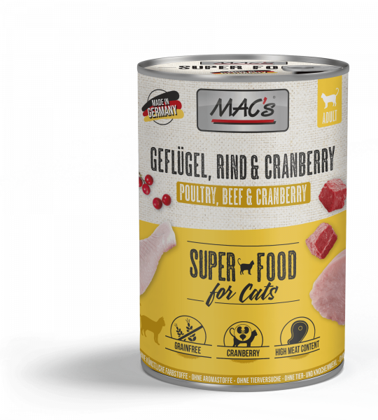 MACs Cat Geflügel, Rind & Cranberry 400g
