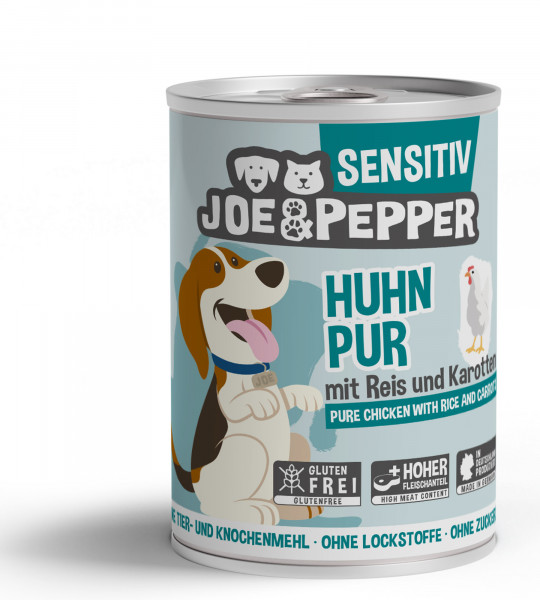 Joe & Pepper Dog Huhn pur mit Reis & Karotten 400g