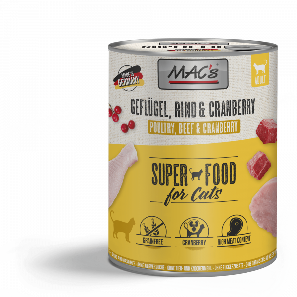 MACs Cat Geflügel, Rind & Cranberry 800g