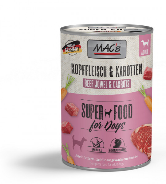 MACs Dog Kopffleisch & Karotten 400g
